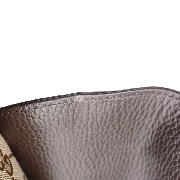 GUCCI GG  Flap Large Monogram Canvas Messenger Bag Beige 449171