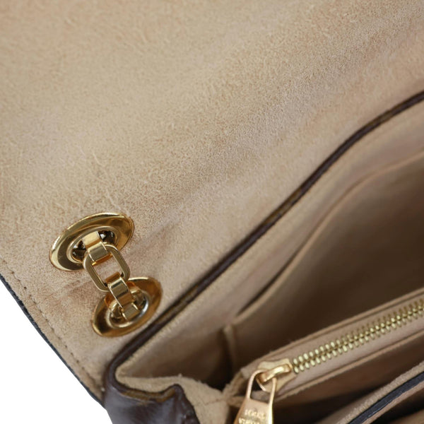 LOUIS VUITTON Pallas Monogram Canvas Chain Crossbody Bag Brown