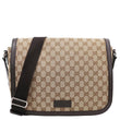 GUCCI GG  Flap Large Monogram Canvas Messenger Bag Beige 449171
