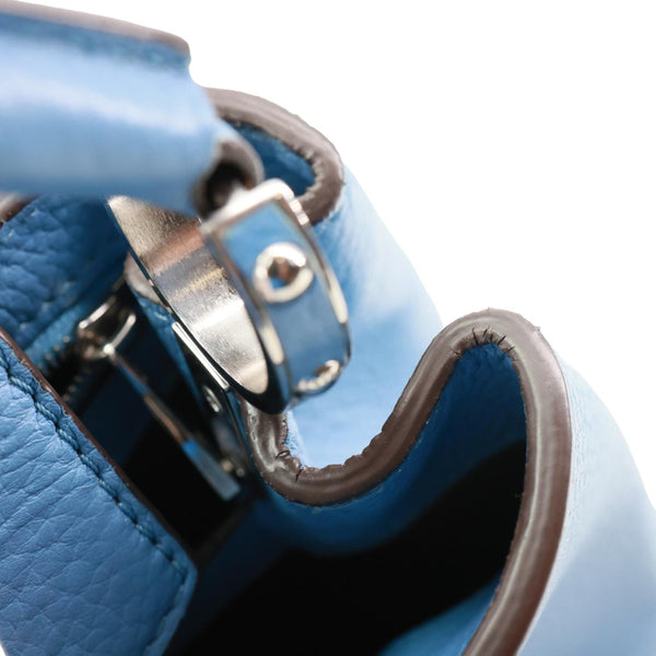 LOUIS VUITTON Capucines BB Taurillon Leather Crossbody Bag Blue