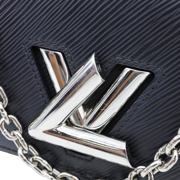 LOUIS VUITTON Twist MM Epi Leather Chain Shoulder Bag Black