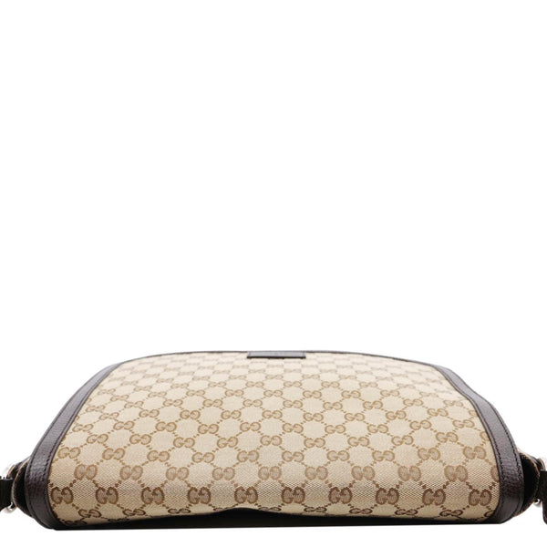 GUCCI GG  Flap Large Monogram Canvas Messenger Bag Beige 449171