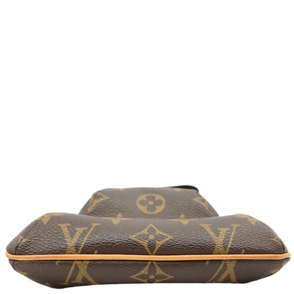 LOUIS VUITTON Partition Monogram Canvas Wristlet Clutch Bag Brown