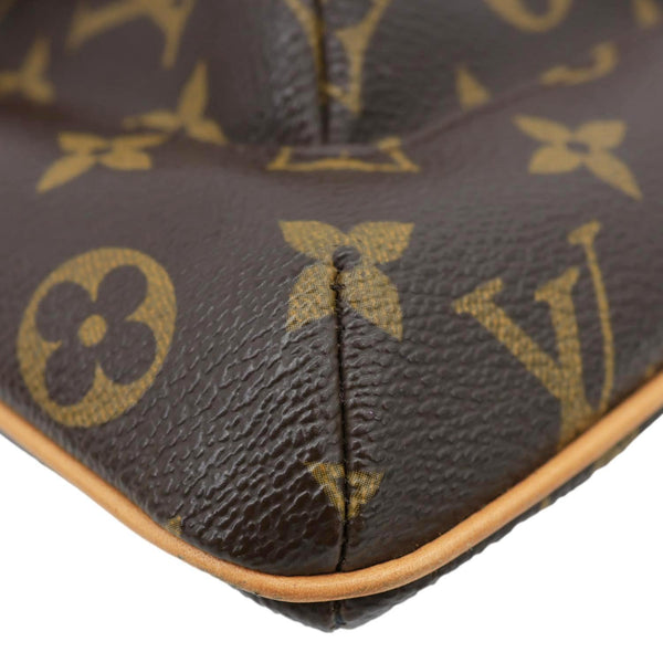 LOUIS VUITTON Partition Monogram Canvas Wristlet Clutch Bag Brown