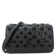 CHRISTIAN LOUBOUTIN Paloma Spikes Calfskin Leather Clutch Crossbody Bag Black