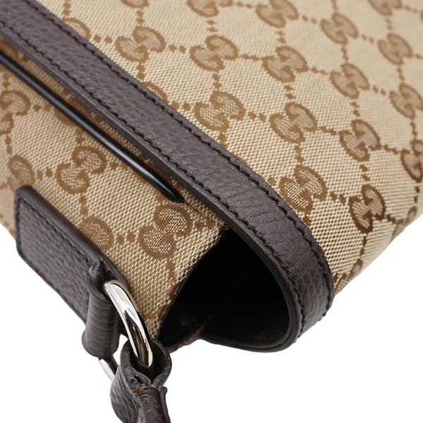 GUCCI GG  Flap Large Monogram Canvas Messenger Bag Beige 449171