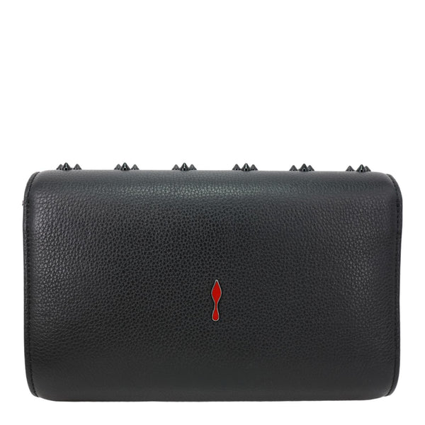 CHRISTIAN LOUBOUTIN Paloma Spikes Calfskin Leather Clutch Crossbody Bag Black