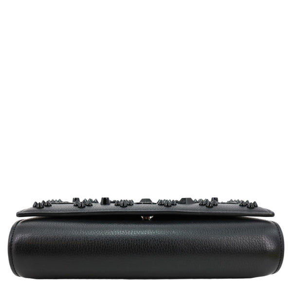 CHRISTIAN LOUBOUTIN Paloma Spikes Calfskin Leather Clutch Crossbody Bag Black