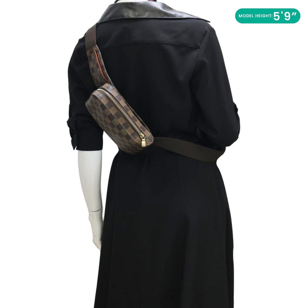 LOUIS VUITTON Geronimos Sling Damier Ebene Crossbody Bag Brown