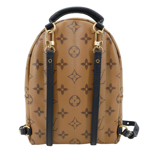 LOUIS VUITTON Palm Springs Mini Monogram Reverse Canvas Backpack Bag Brown