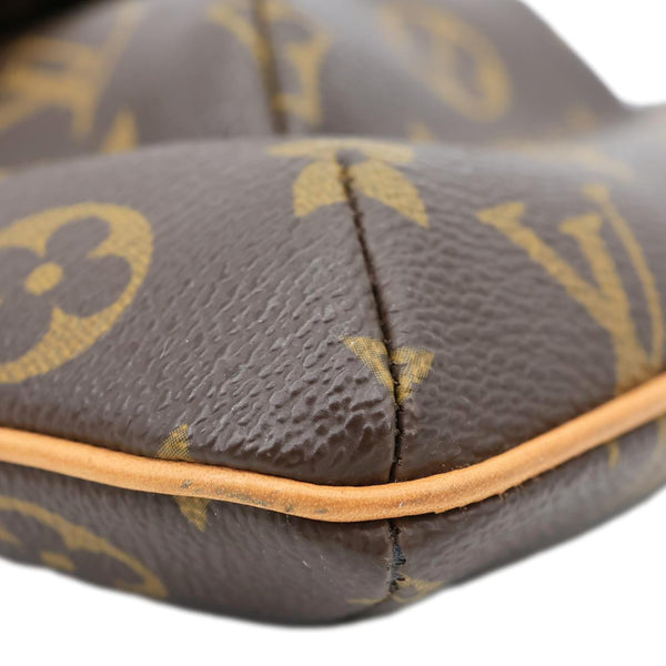 LOUIS VUITTON Partition Monogram Canvas Wristlet Clutch Bag Brown
