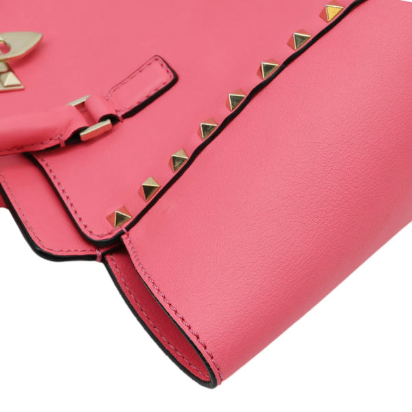 VALENTINO Garavani Rockstud Leather Tote Bag Red