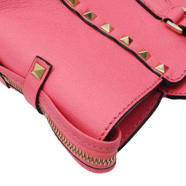 VALENTINO Garavani Rockstud Leather Tote Bag Red