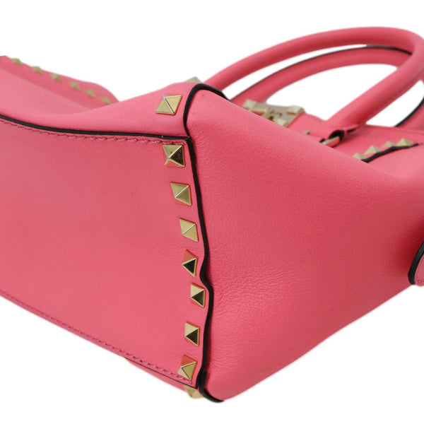 VALENTINO Garavani Rockstud Leather Tote Bag Red