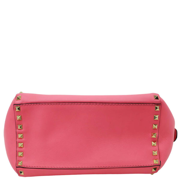 VALENTINO Garavani Rockstud Leather Tote Bag Red