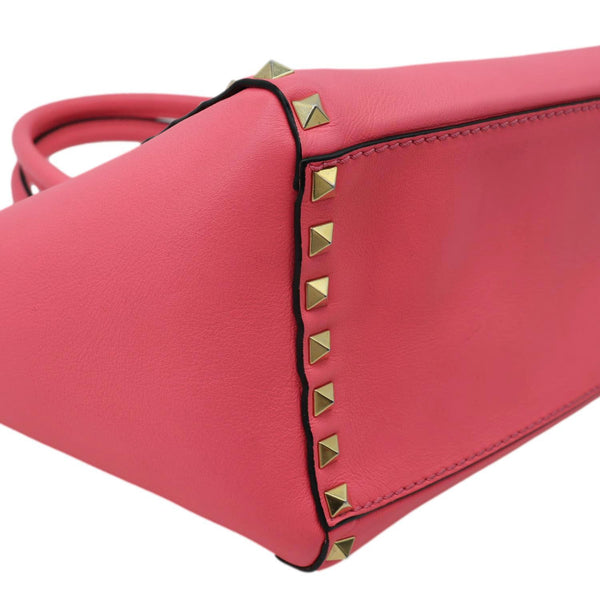 VALENTINO Garavani Rockstud Leather Tote Bag Red