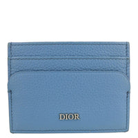 CHRISTIAN DIOR Leather Card Holder Blue