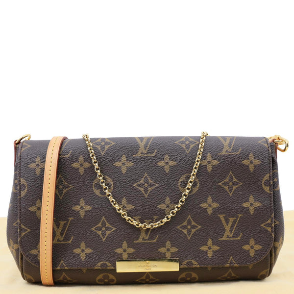 LOUIS VUITTON Favorite MM Monogram Canvas Shoulder Bag Brown
