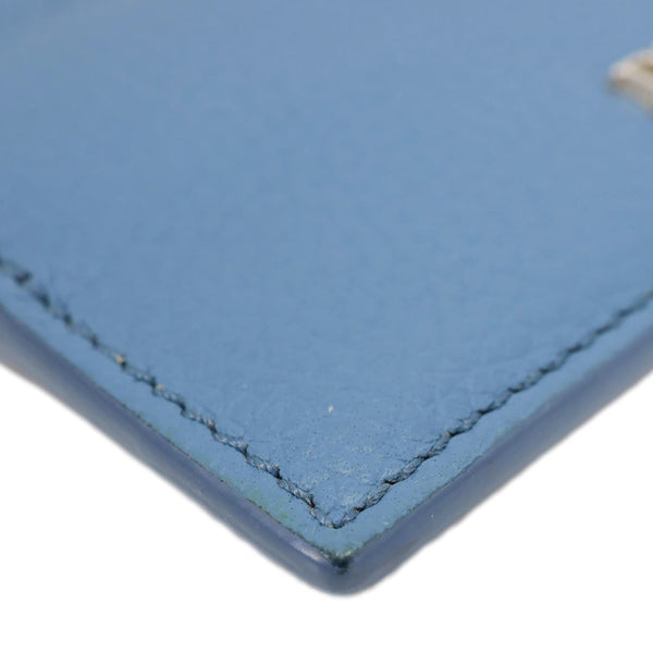 CHRISTIAN DIOR Leather Card Holder Blue