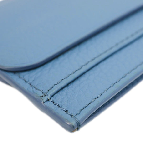 CHRISTIAN DIOR Leather Card Holder Blue