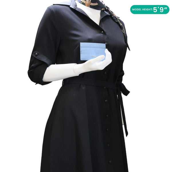 CHRISTIAN DIOR Leather Card Holder Blue