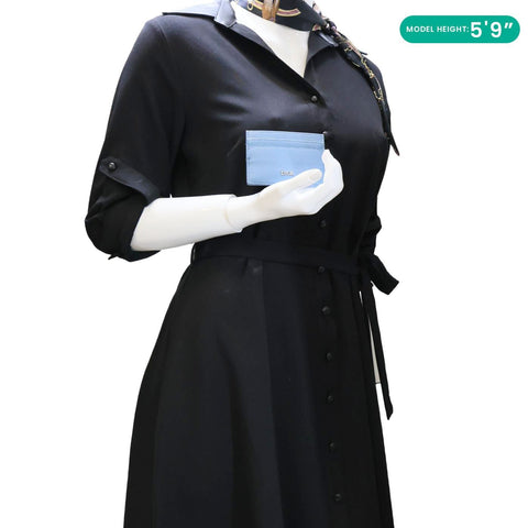 CHRISTIAN DIOR Leather Card Holder Blue