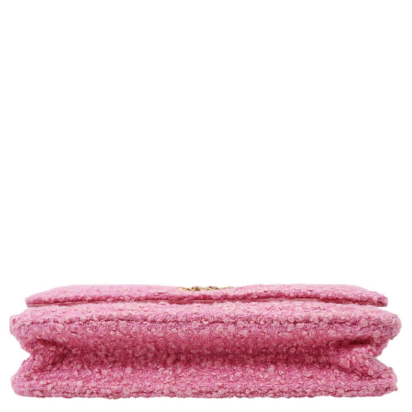 CHANEL 19 Flap Wool Tweed Wallet On Chain Shoulder Bag Pink