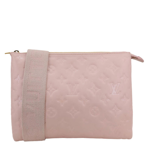 LOUIS VUITTON Coussin PM Monogram Embossed Leather Shoulder Bag Pink