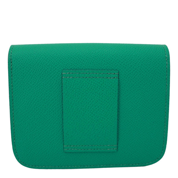 HERMES Constance Slim Grained Calfskin Leather Wallet Vert Vertigo
