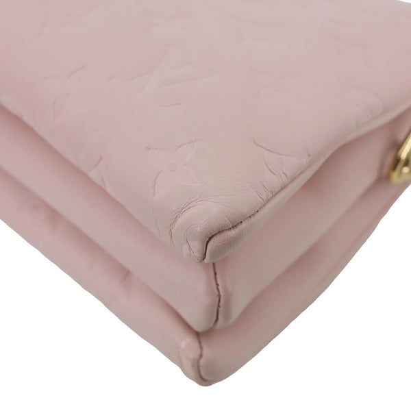 LOUIS VUITTON Coussin PM Monogram Embossed Leather Shoulder Bag Pink
