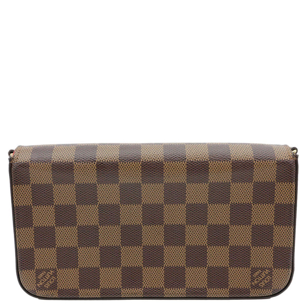 LOUIS VUITTON Felicie Pochette Damier Ebene Crossbody Bag Brown