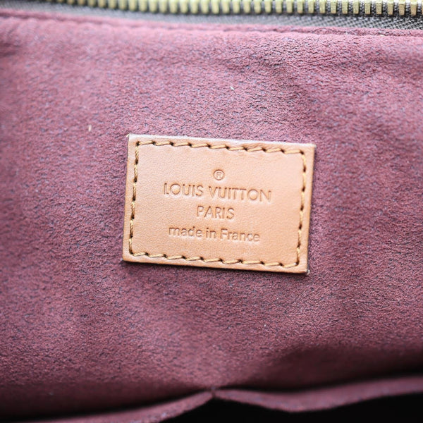 LOUIS VUITTON Belmont Damier Ebene Tote Bag Brown