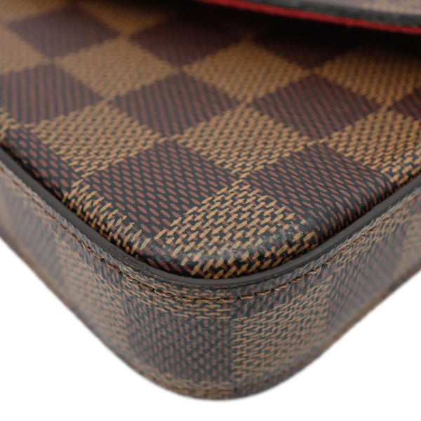 LOUIS VUITTON Felicie Pochette Damier Ebene Crossbody Bag Brown
