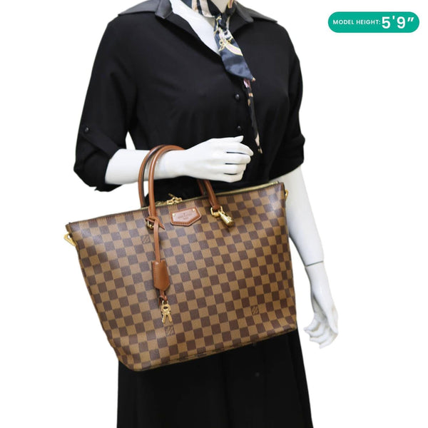 LOUIS VUITTON Belmont Damier Ebene Tote Bag Brown