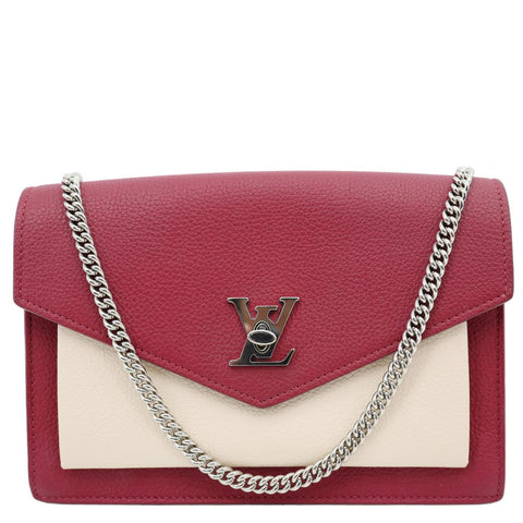 LOUIS VUITTON Mylockme Leather Chain Crossbody Bag Bicolor