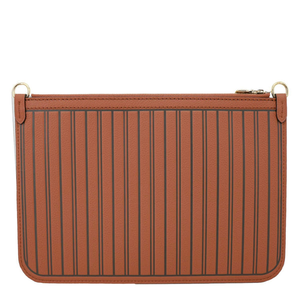 LOUIS VUITTON Neverfull Inside Out MM Calfskin Leather Pochette Brown