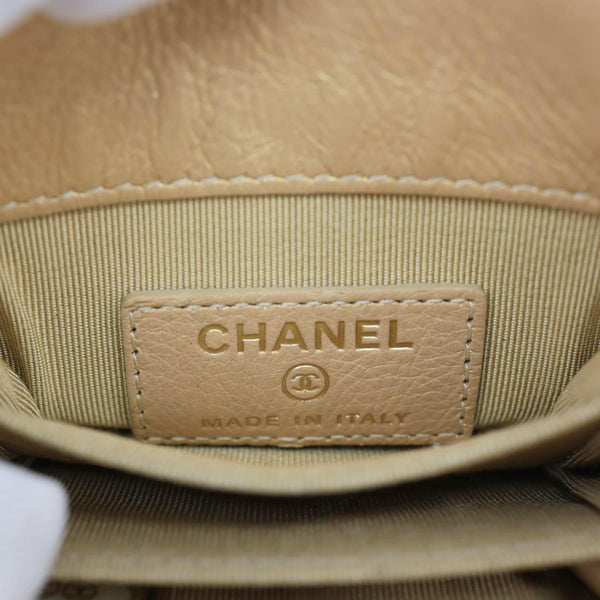 CHANEL CC Quilted Leather Crossbody Phone Holder Gold