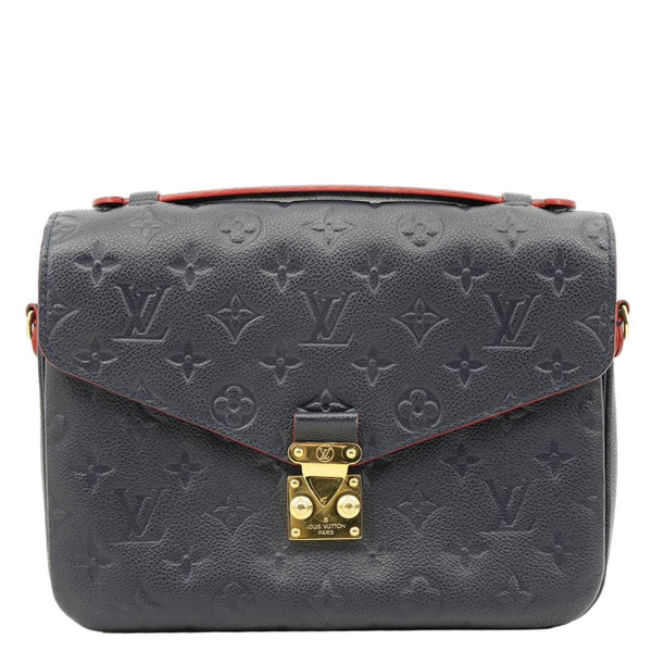 LOUIS VUITTON Metis Pochette Empreinte Leather Crossbody Bag Navy Blue