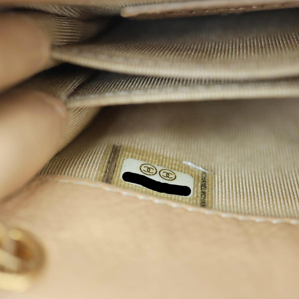 CHANEL CC Quilted Leather Crossbody Phone Holder Gold