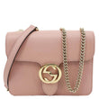 GUCCI Interlocking GG Dollar Calfskin Leather Crossbody Bag Pink 510304