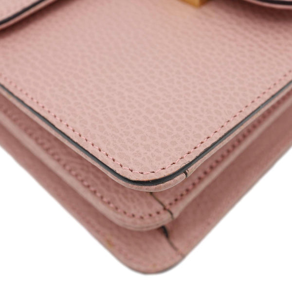 GUCCI Interlocking GG Dollar Calfskin Leather Crossbody Bag Pink 510304