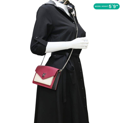 LOUIS VUITTON Mylockme Leather Chain Crossbody Bag Bicolor