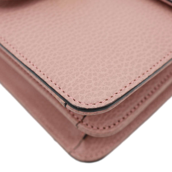 GUCCI Interlocking GG Dollar Calfskin Leather Crossbody Bag Pink 510304