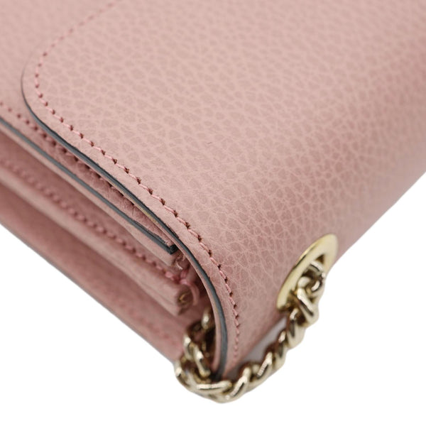 GUCCI Interlocking GG Dollar Calfskin Leather Crossbody Bag Pink 510304