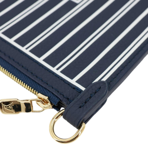 LOUIS VUITTON Neverfull Inside Out MM Calfskin Leather Pochette Navy Blue