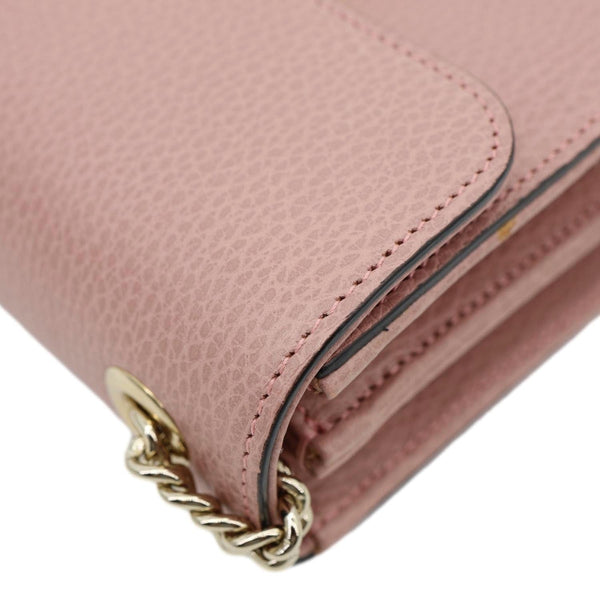 GUCCI Interlocking GG Dollar Calfskin Leather Crossbody Bag Pink 510304