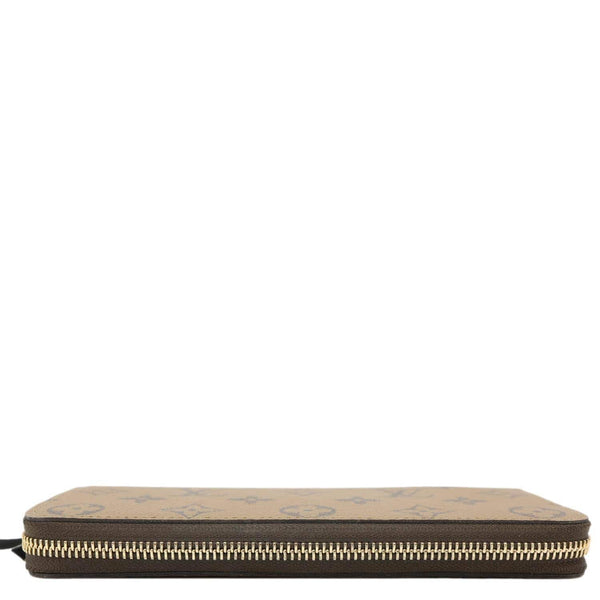 LOUIS VUITTON Clemence Reverse Monogram Canvas Zippy Wallet Brown