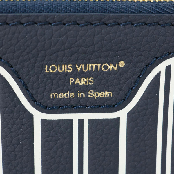 LOUIS VUITTON Neverfull Inside Out MM Calfskin Leather Pochette Navy Blue