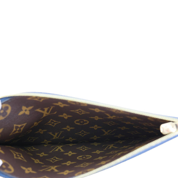 LOUIS VUITTON Neverfull Inside Out MM Calfskin Leather Pochette Navy Blue