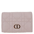 CHRISTIAN DIOR Caro Glycine Supple Cannage Calfskin Leather Wallet Pink
